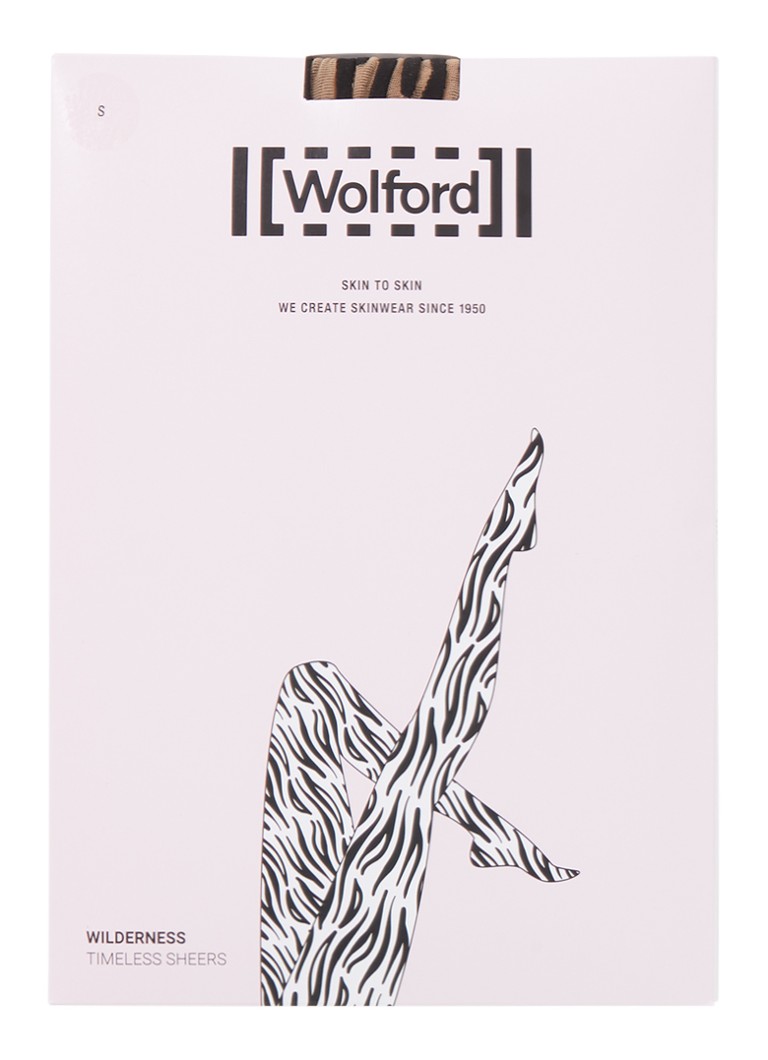 Wolford - Wilderness panty in 20 denier met zebraprint - Beige