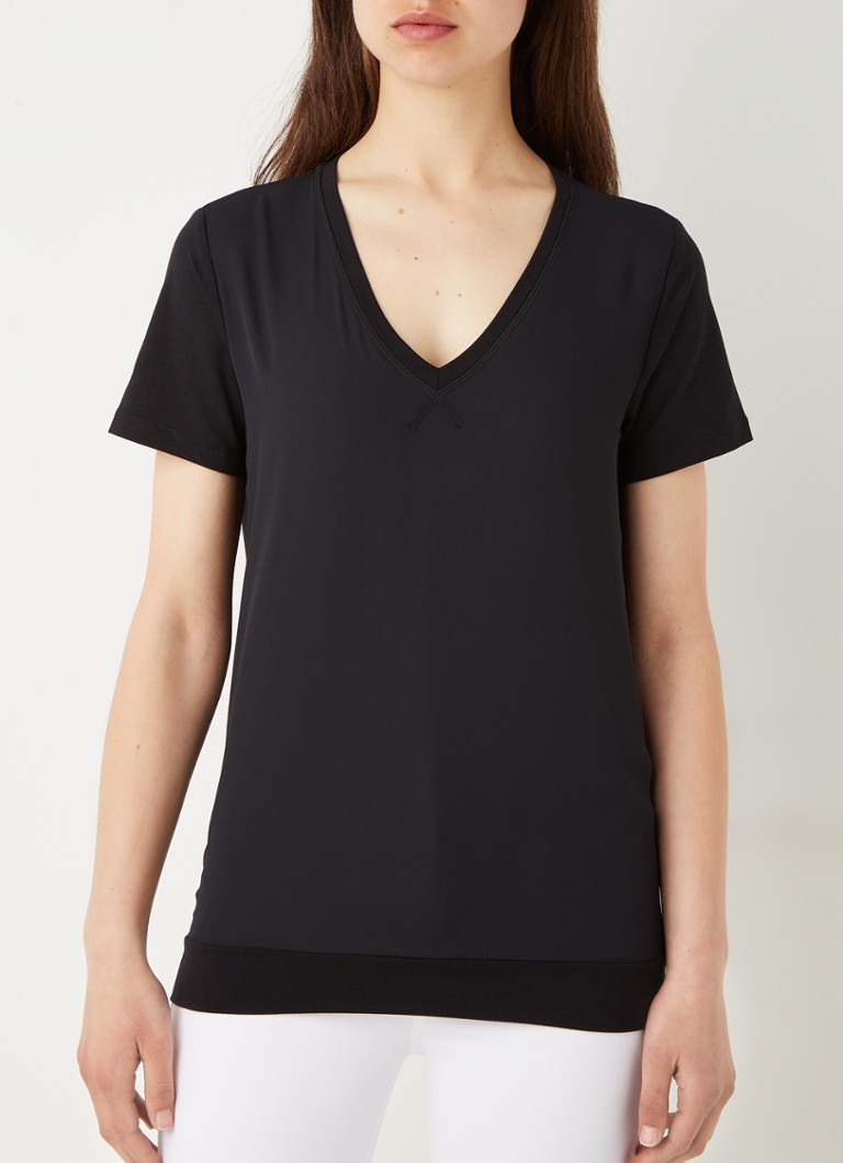 Xandres - Levina T-shirt met voering en V-hals - Zwart