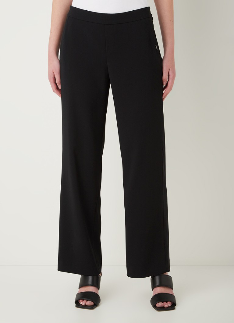 Xandres - Pantalon Phocas coupe droite taille haute avec poches latérales - Noir