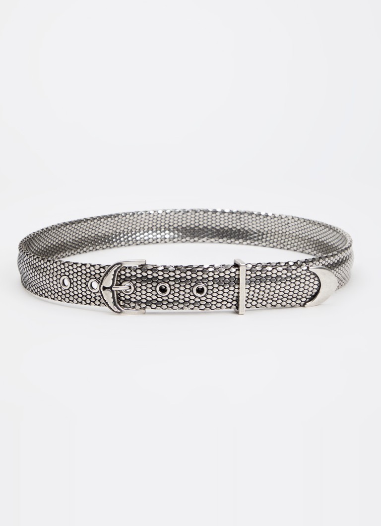 Zadig&Voltaire - Metal Mesh riem met structuur - Zilver