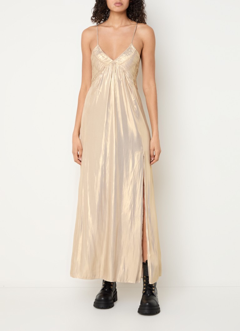 Zadig&Voltaire - Rayonne maxi jurk van satijn met split - Goud