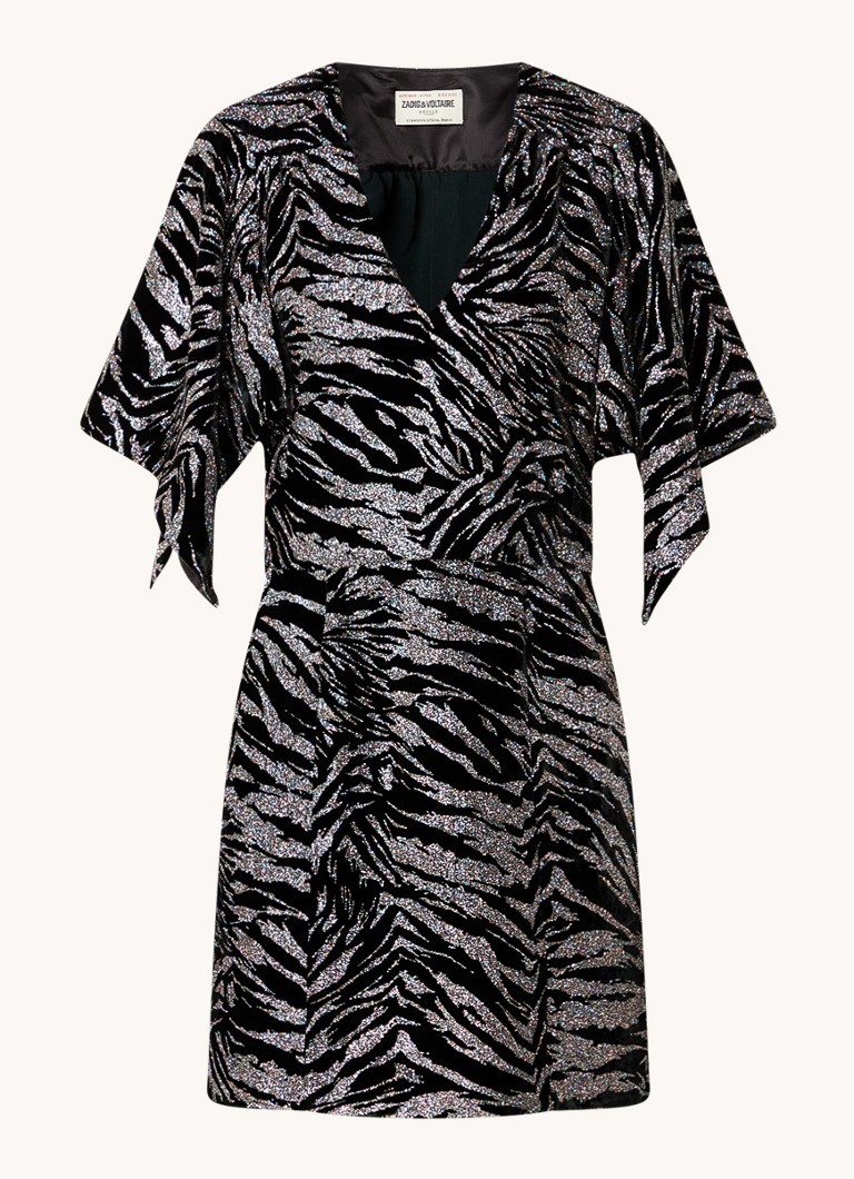 Zadig&Voltaire Rilena mini jurk in zijdeblend met V-hals en