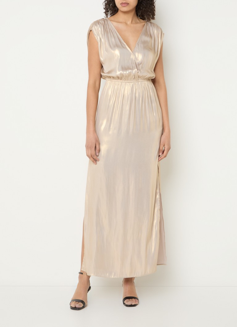 Zadig&Voltaire - Ritmic maxi jurk met metallic finish en split - Goud