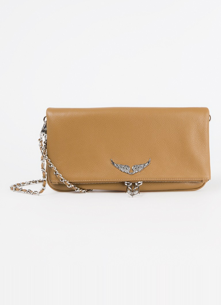Zadig&Voltaire - Rock Grained clutch van leer - Camel