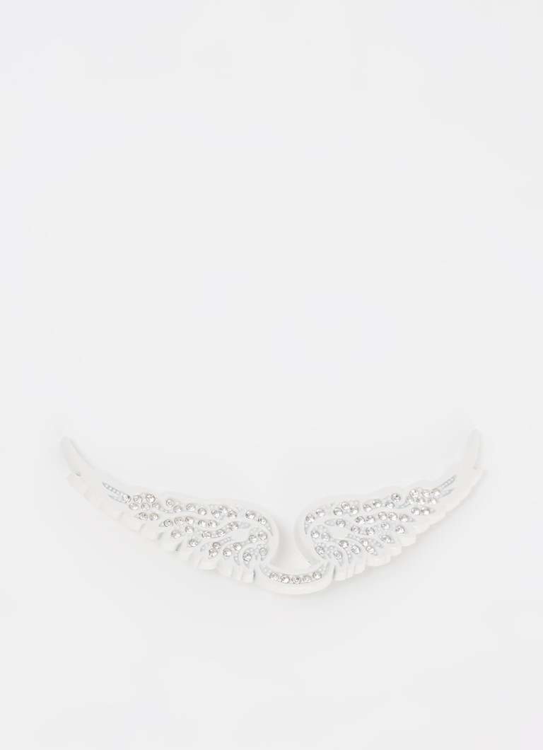 Zadig&Voltaire - Swing Your Wings clutchbedel met strass - Wit