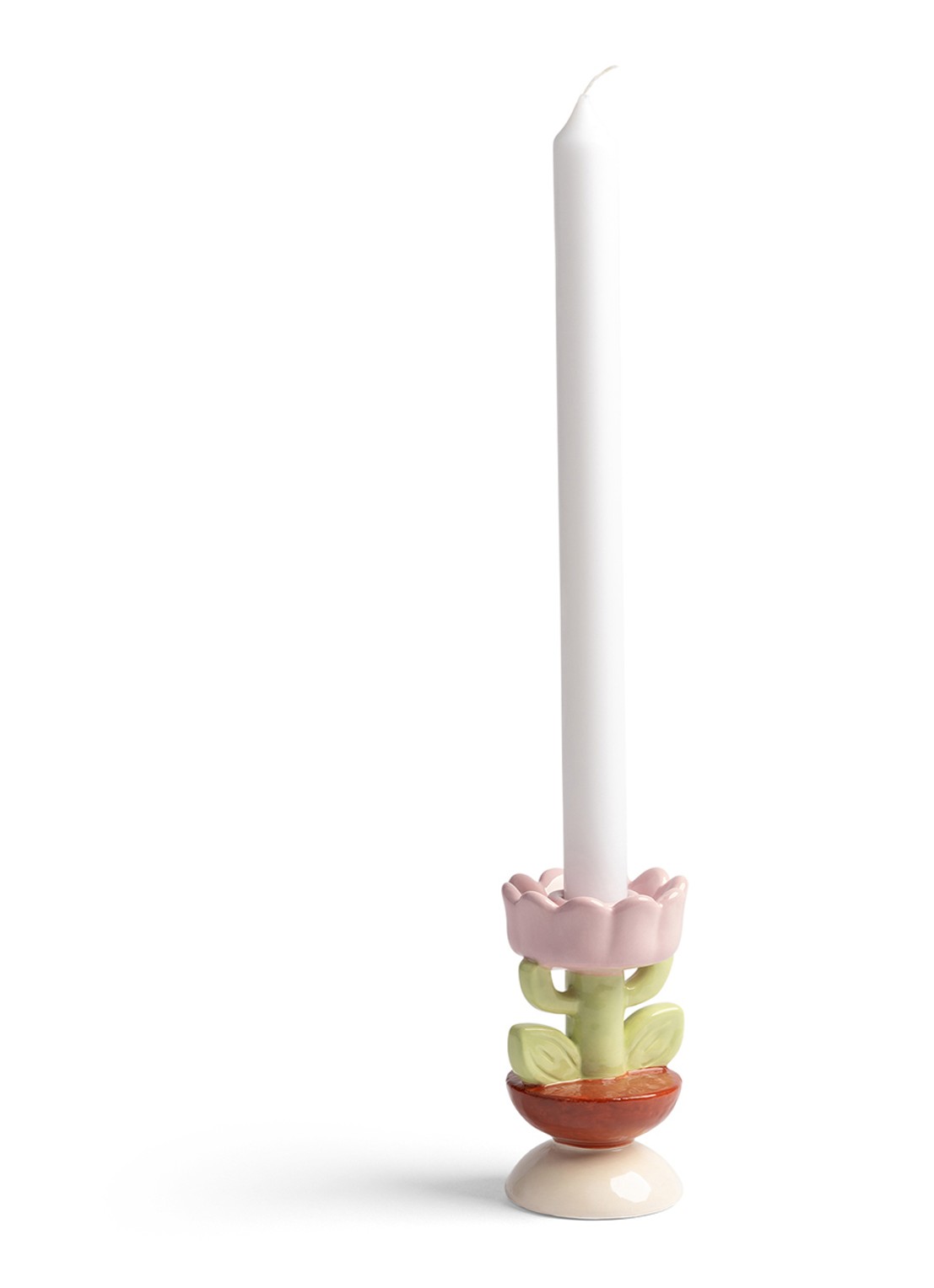 &Klevering Blume kandelaar 11 cm - voorkant 2 lichtgroen