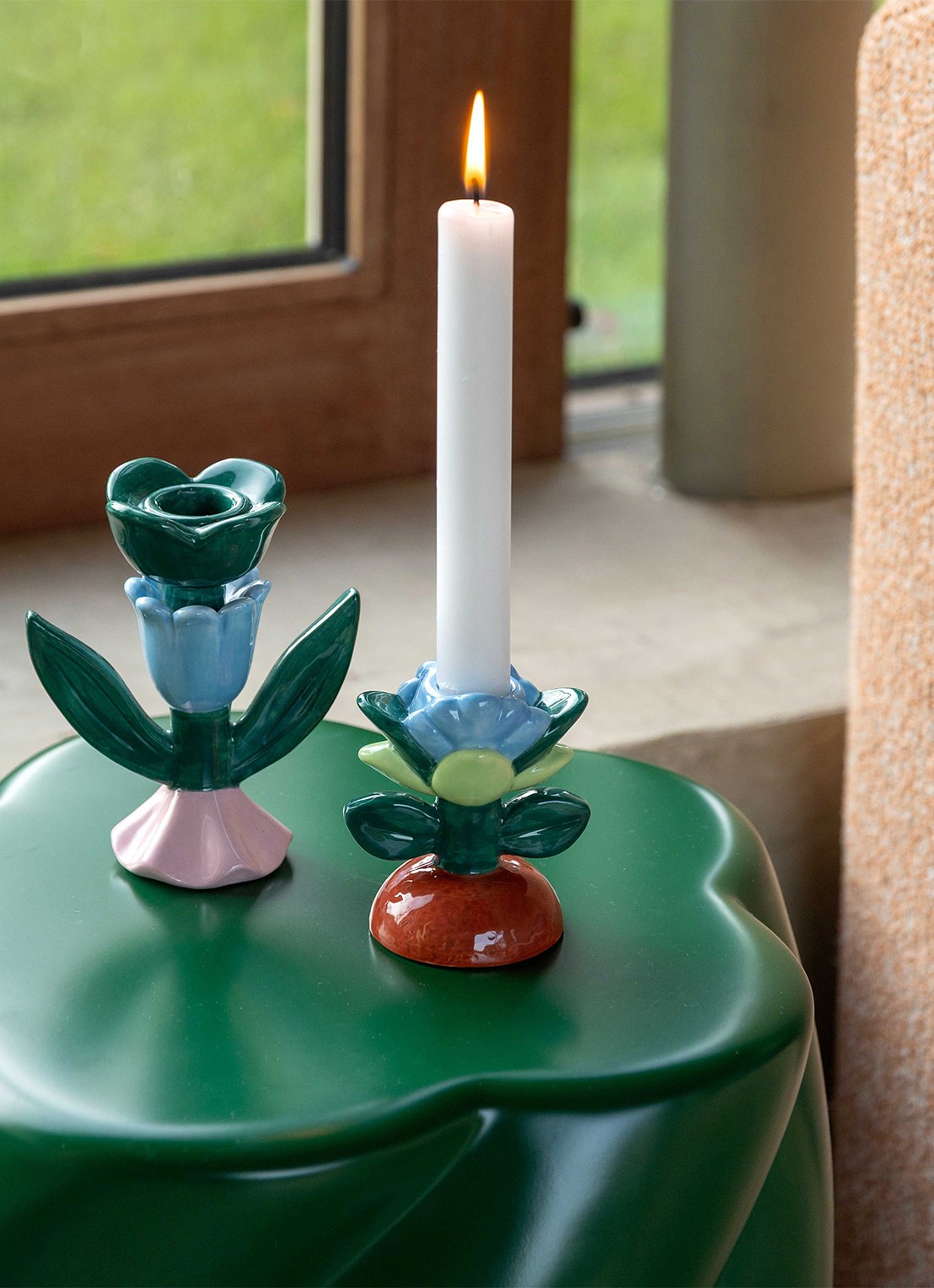 &Klevering Blume kandelaar 14 cm - detail 2 groen