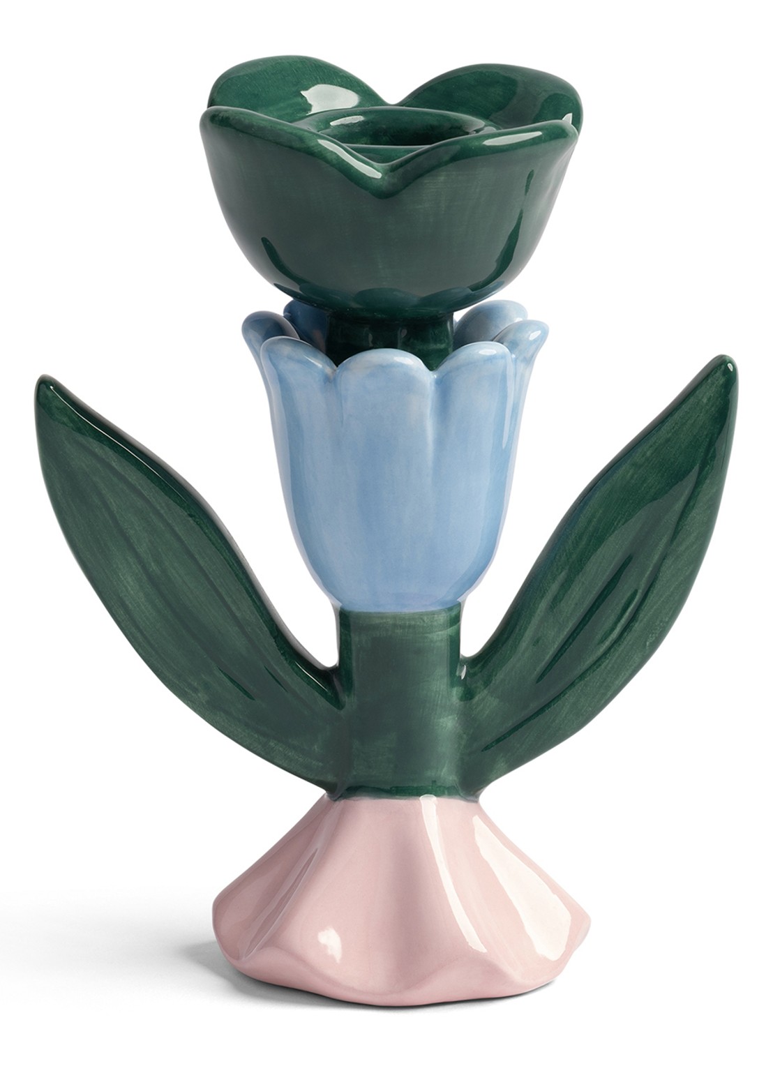 &Klevering Blume kandelaar 14 cm - voorkant 3 groen