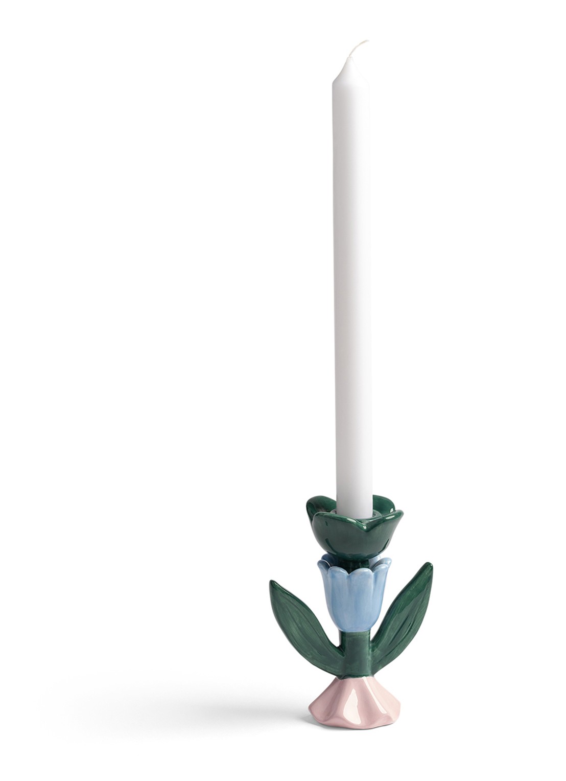 &Klevering Blume kandelaar 14 cm - voorkant 4 groen