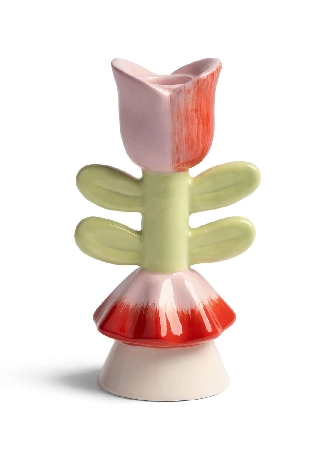 &Klevering Blume kandelaar 15 cm - voorkant 2 lichtgroen