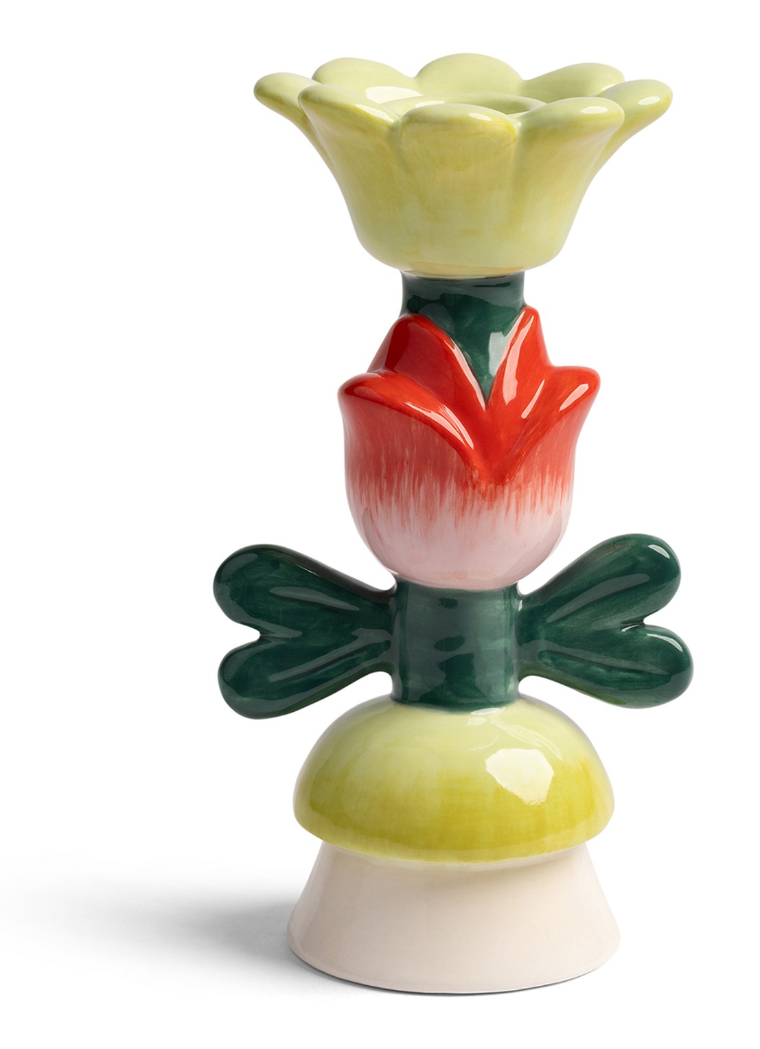 &Klevering Blume kandelaar 16 cm - voorkant groen