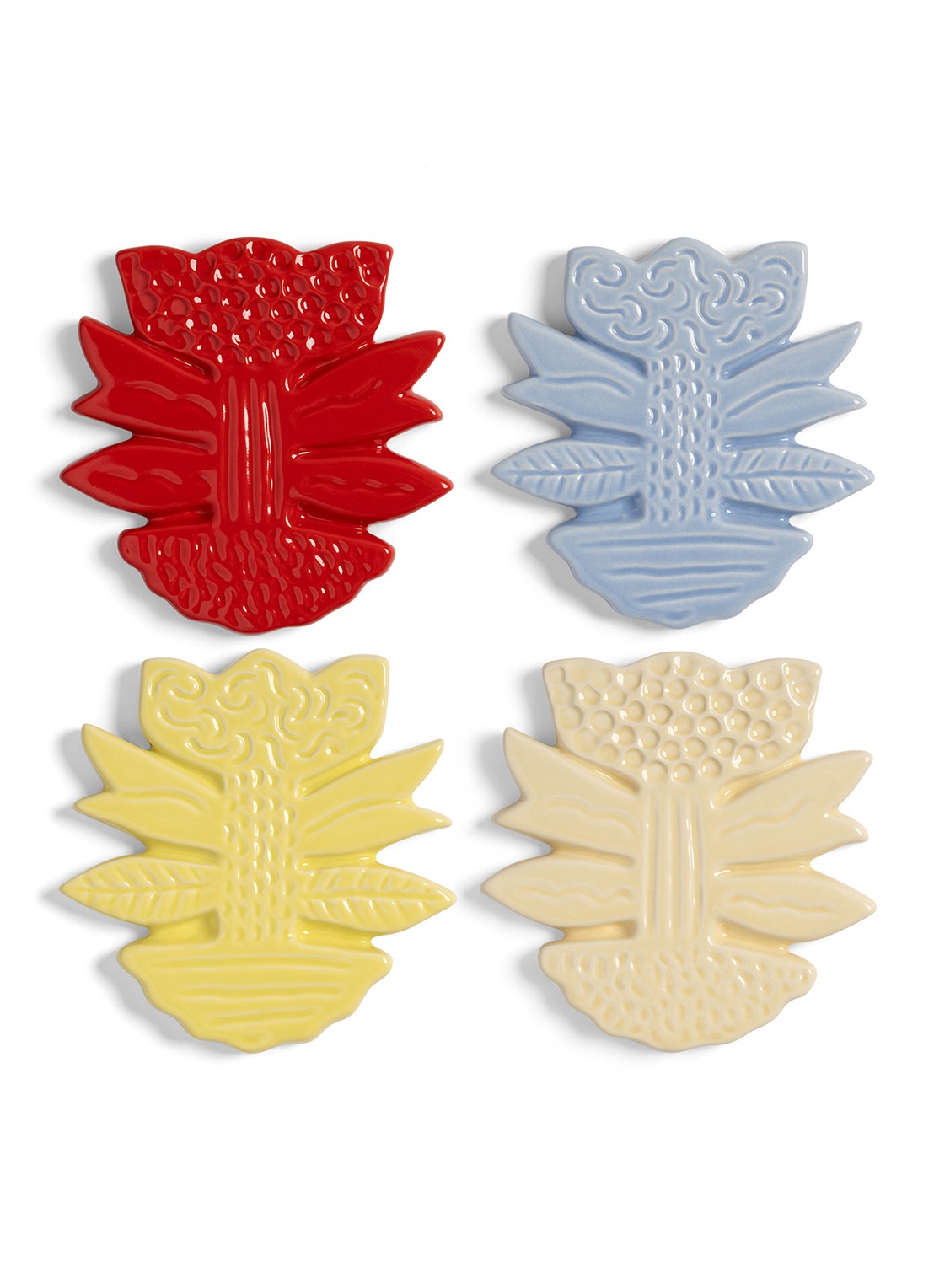 &Klevering Blume onderzetter set van 4 - voorkant 7 rood
