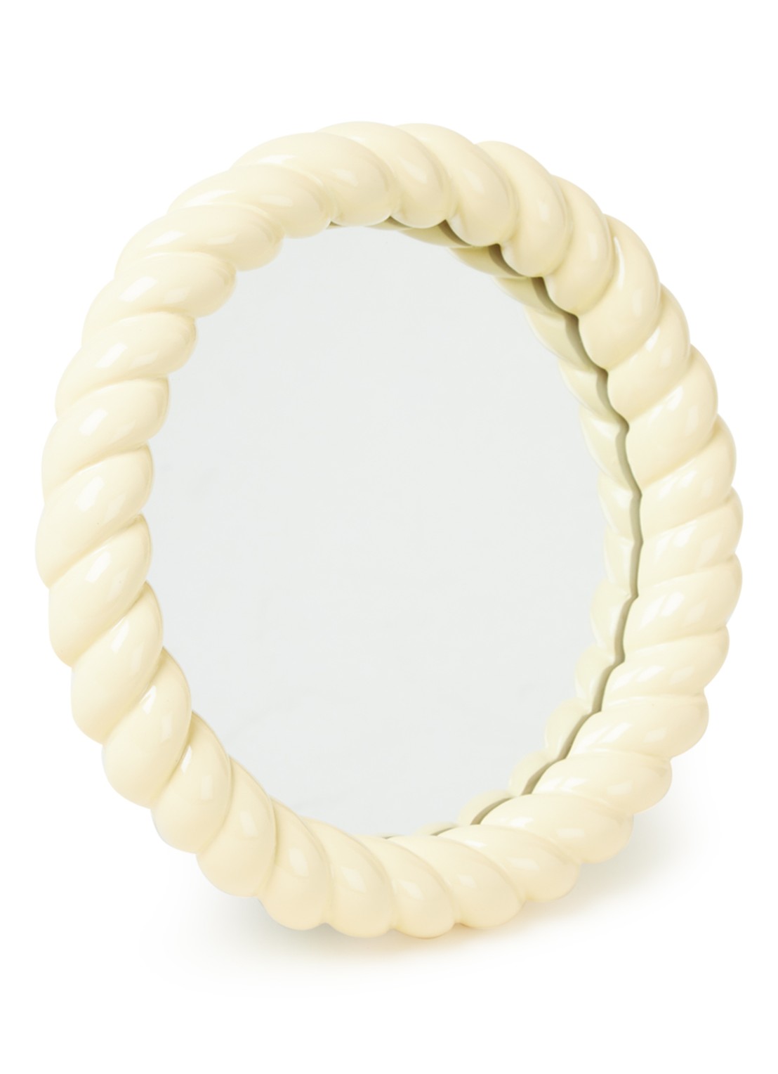 &Klevering Braid Round spiegel  - voorkant lichtgeel