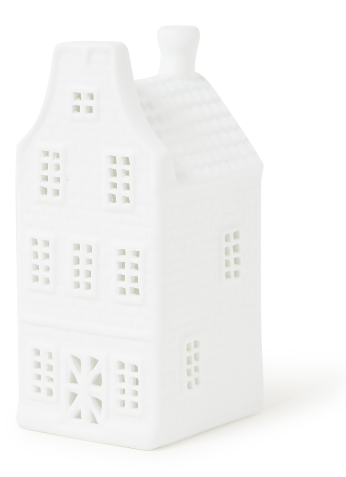 &Klevering Canal house waxinelichthouder 12,5 cm - voorkant wit