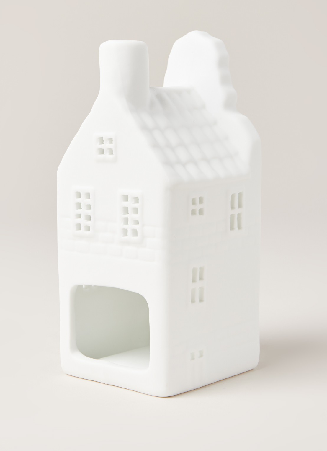 &Klevering Canal house waxinelichthouder 12,5 cm - detail 3 wit