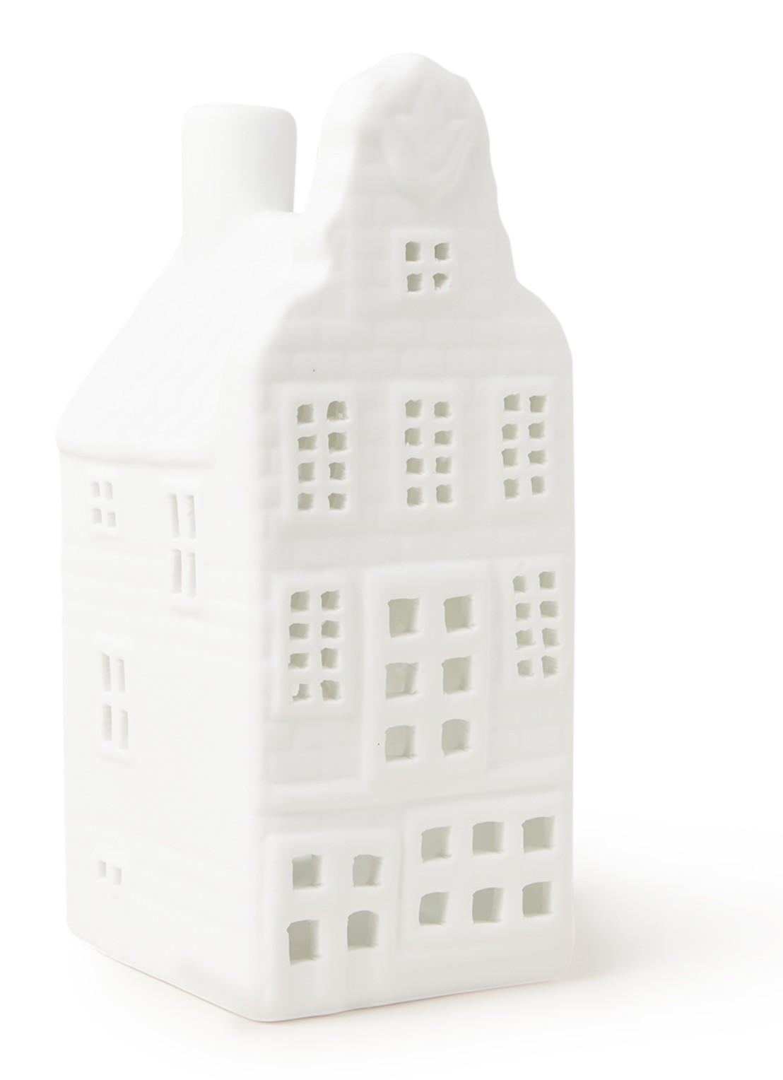 &Klevering Canal house waxinelichthouder 12,5 cm - voorkant wit