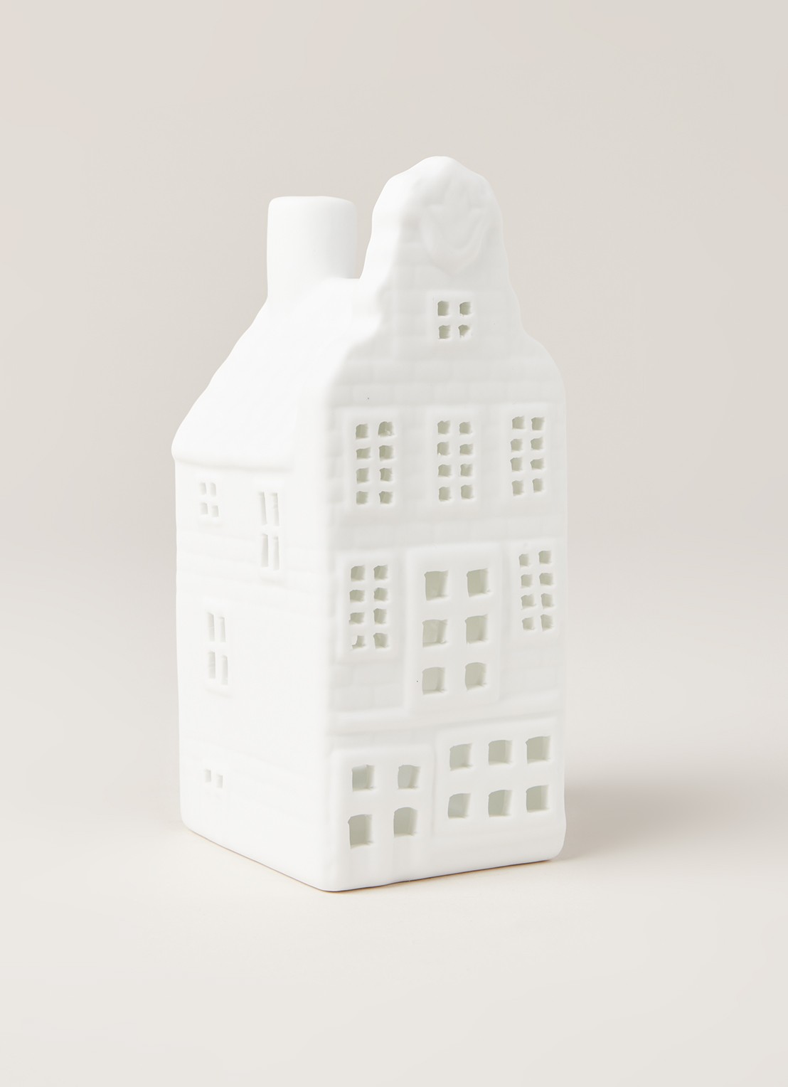 &Klevering Canal house waxinelichthouder 12,5 cm - voorkant 2 wit
