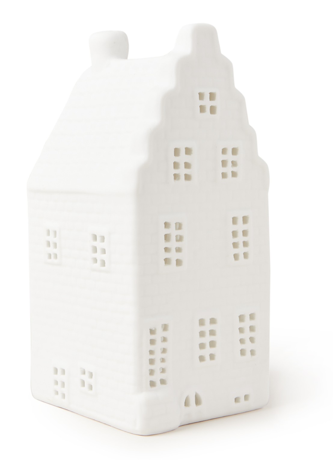 &Klevering Canal house waxinelichthouder 13,5 cm - voorkant wit
