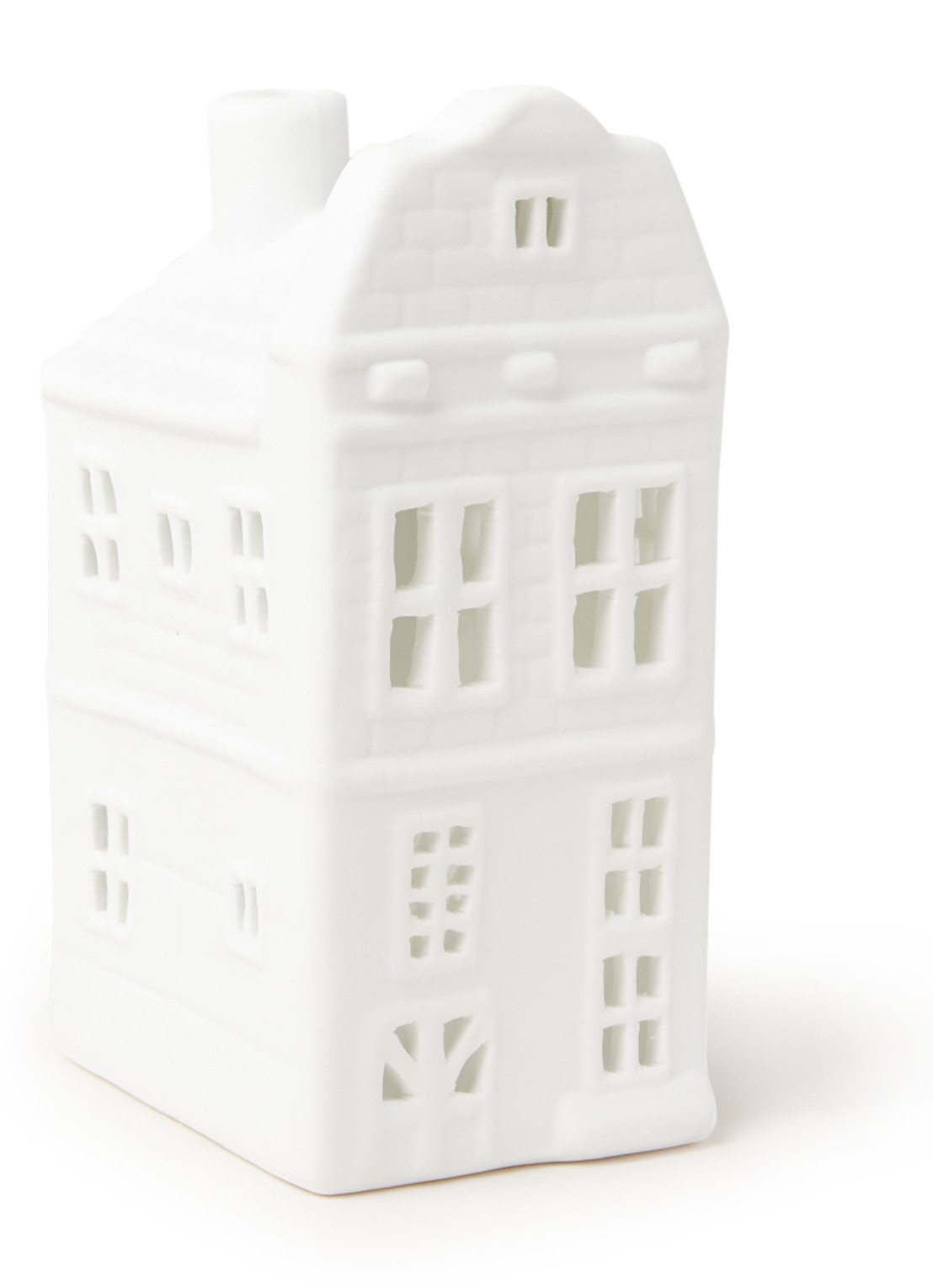 &Klevering Canal house waxinelichthouder 13,5 cm - voorkant 2 wit