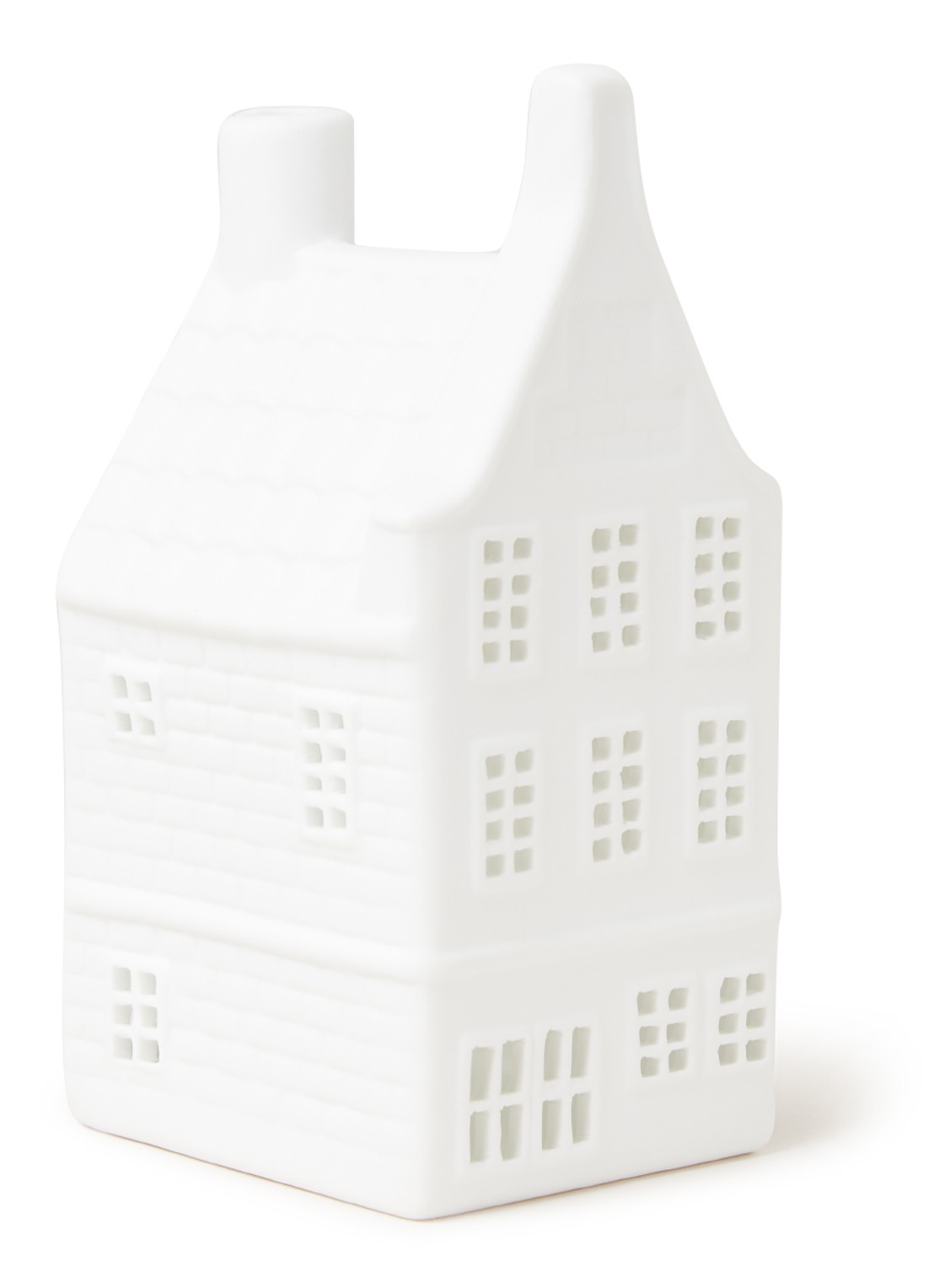 &Klevering Canal house waxinelichthouder 13,5 cm - voorkant wit
