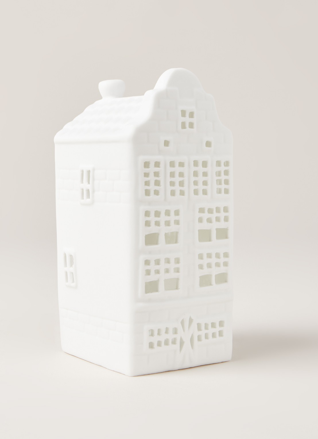 &Klevering Canal house waxinelichthouder 13 cm - voorkant 2 wit