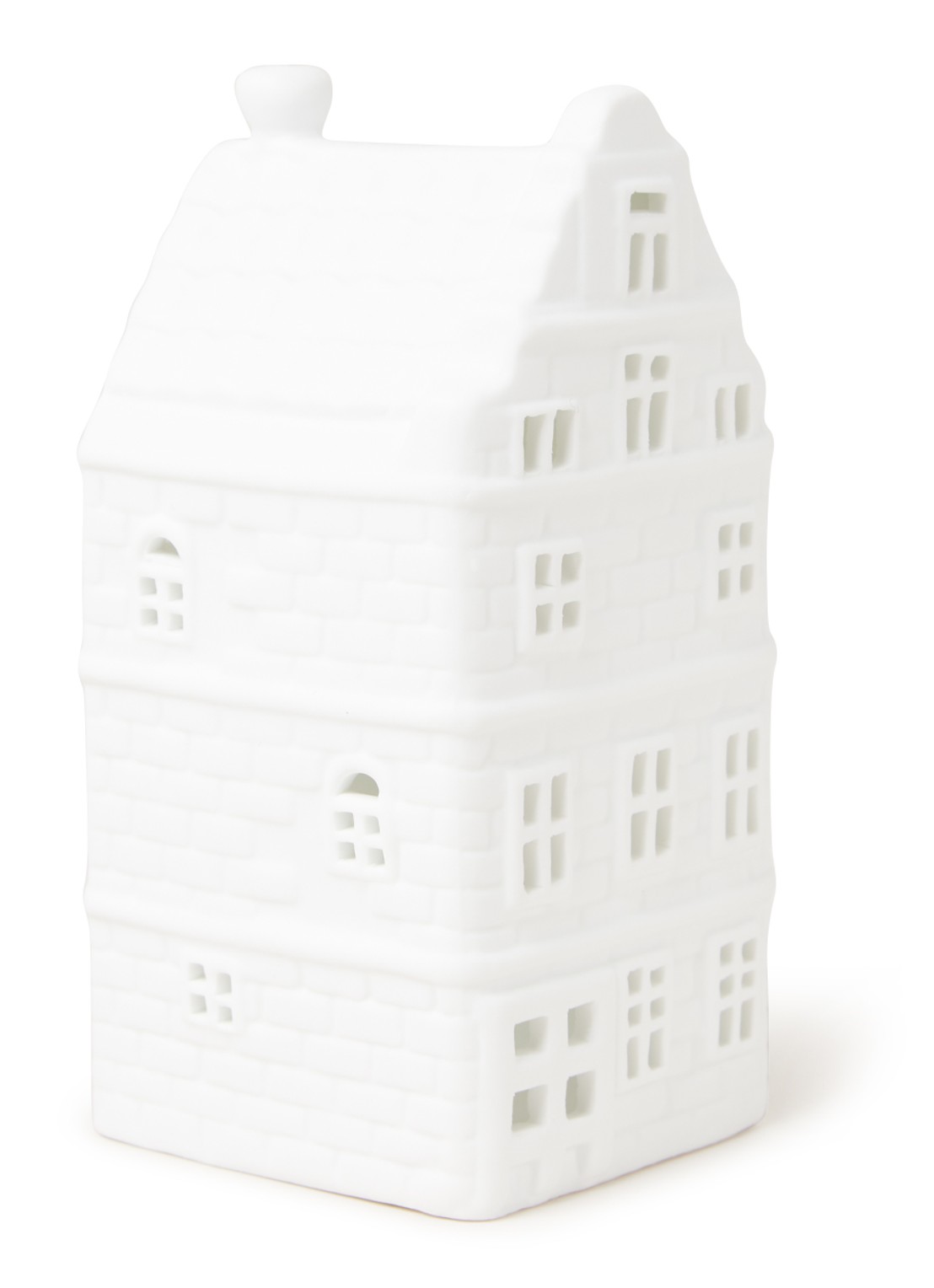 &Klevering Canal house waxinelichthouder 13 cm - voorkant wit