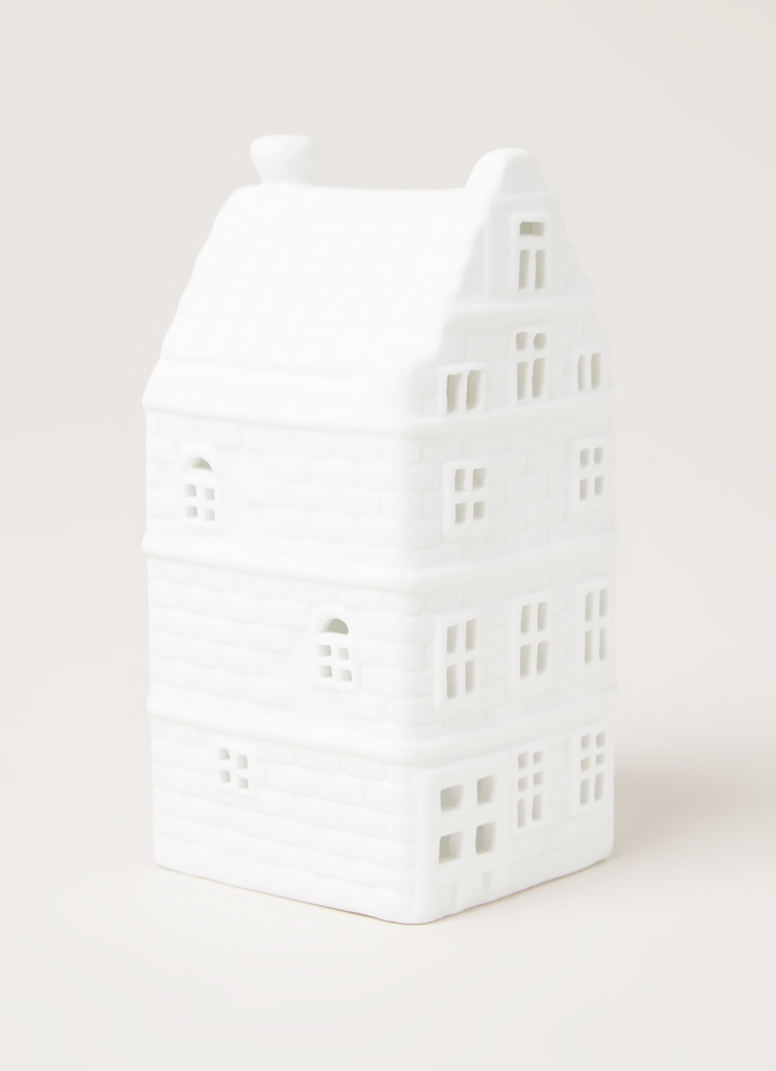 &Klevering Canal house waxinelichthouder 13 cm - voorkant 2 wit