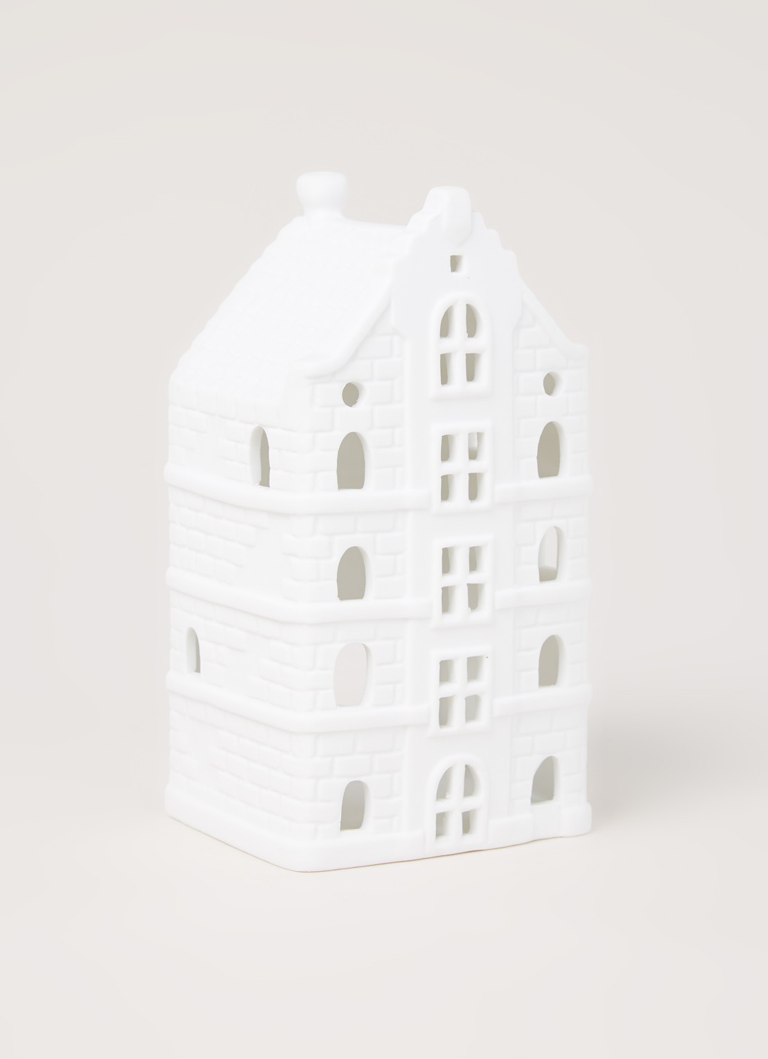 &Klevering Canal house waxinelichthouder 16 cm - voorkant 3 wit