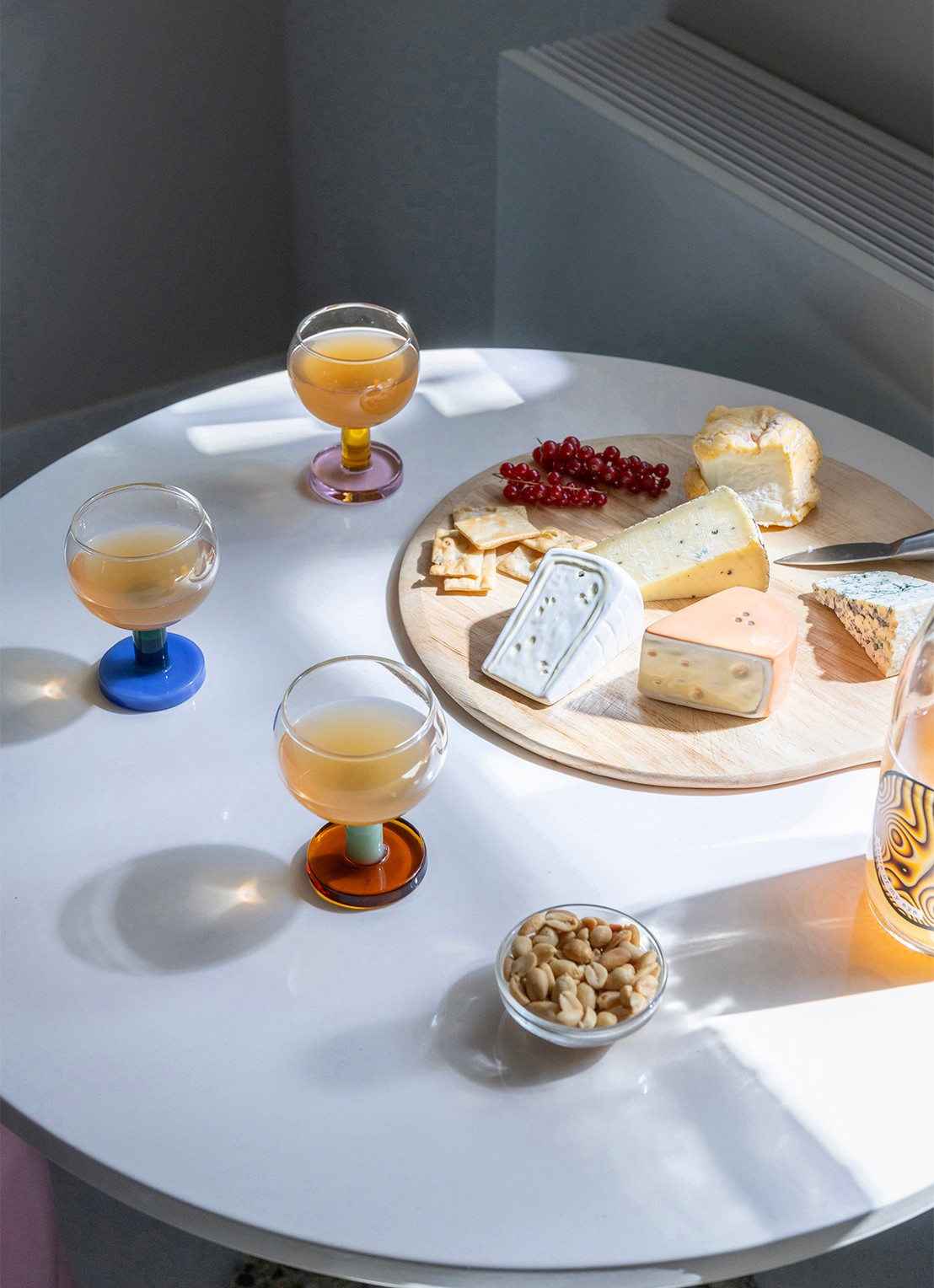 &Klevering Cantine amber glazen set van 2 - detail blauw