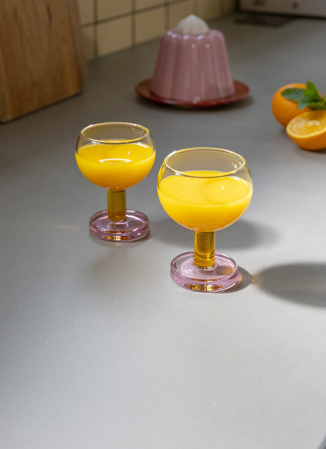 &Klevering Cantine amber glazen set van 2 - detail 5 roze