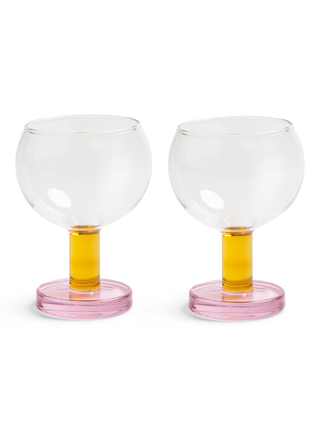 &Klevering Cantine amber glazen set van 2 - voorkant roze