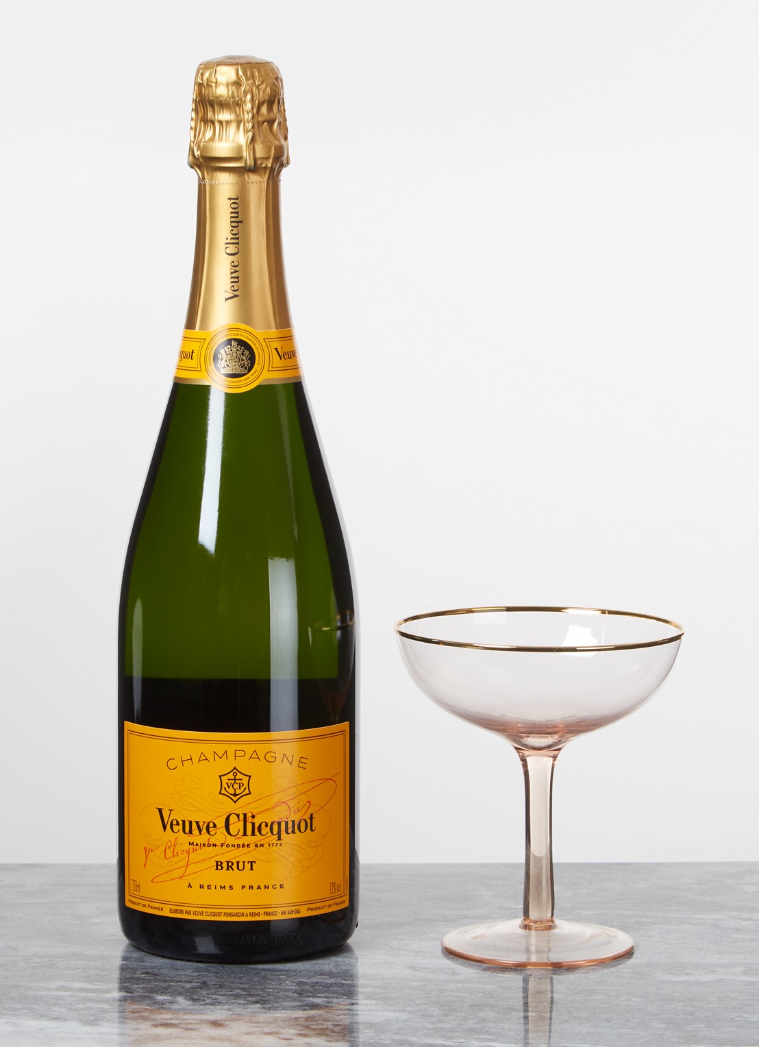 &Klevering Champagneglas set van 2 - voorkant 2 roze