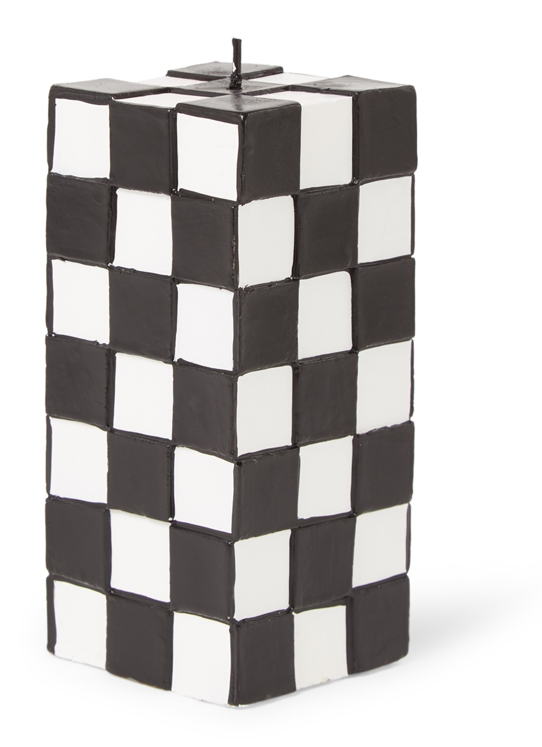 &Klevering Check large kaars 14 cm - voorkant zwart