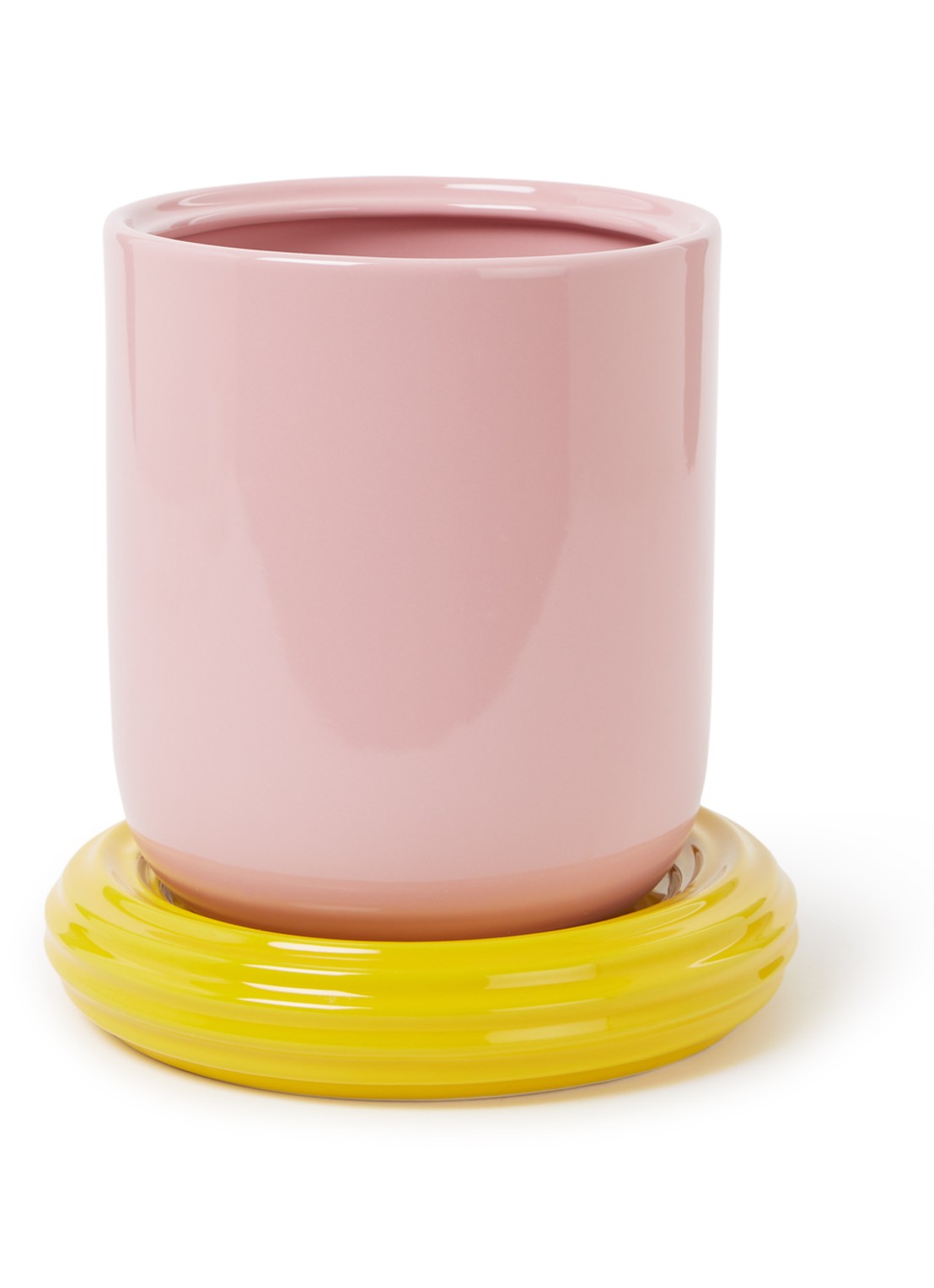 &Klevering Churros sierpot van steen voor binnen 21 cm - voorkant lichtroze