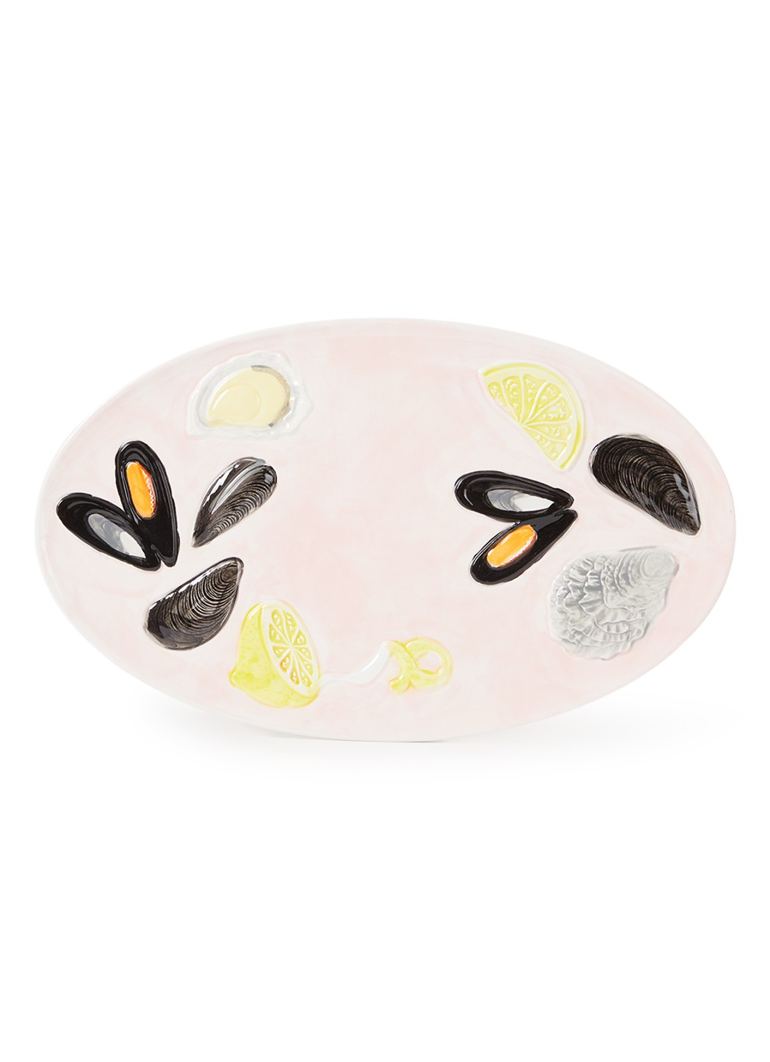 &Klevering De La Mer Oyster serveerschaal 33 cm - voorkant 2 roze
