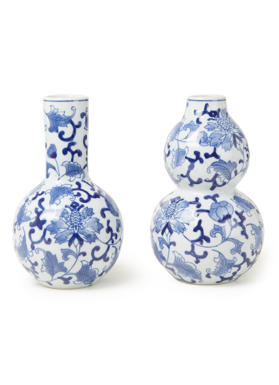 &Klevering Dutch Delight vaas 20 cm set van 2 - voorkant blauw