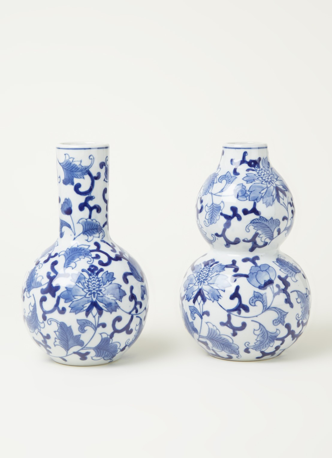 &Klevering Dutch Delight vaas 20 cm set van 2 - voorkant 2 blauw