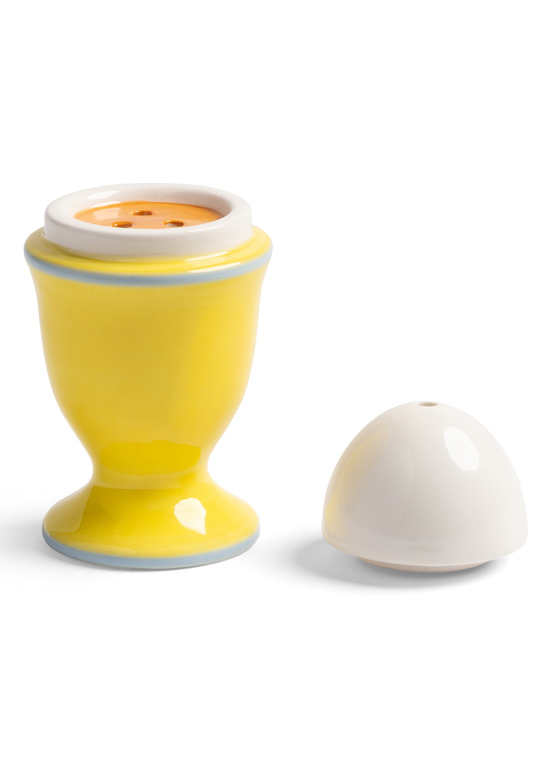 &Klevering Egg zout- en peperstel 10 cm - voorkant 2 geel