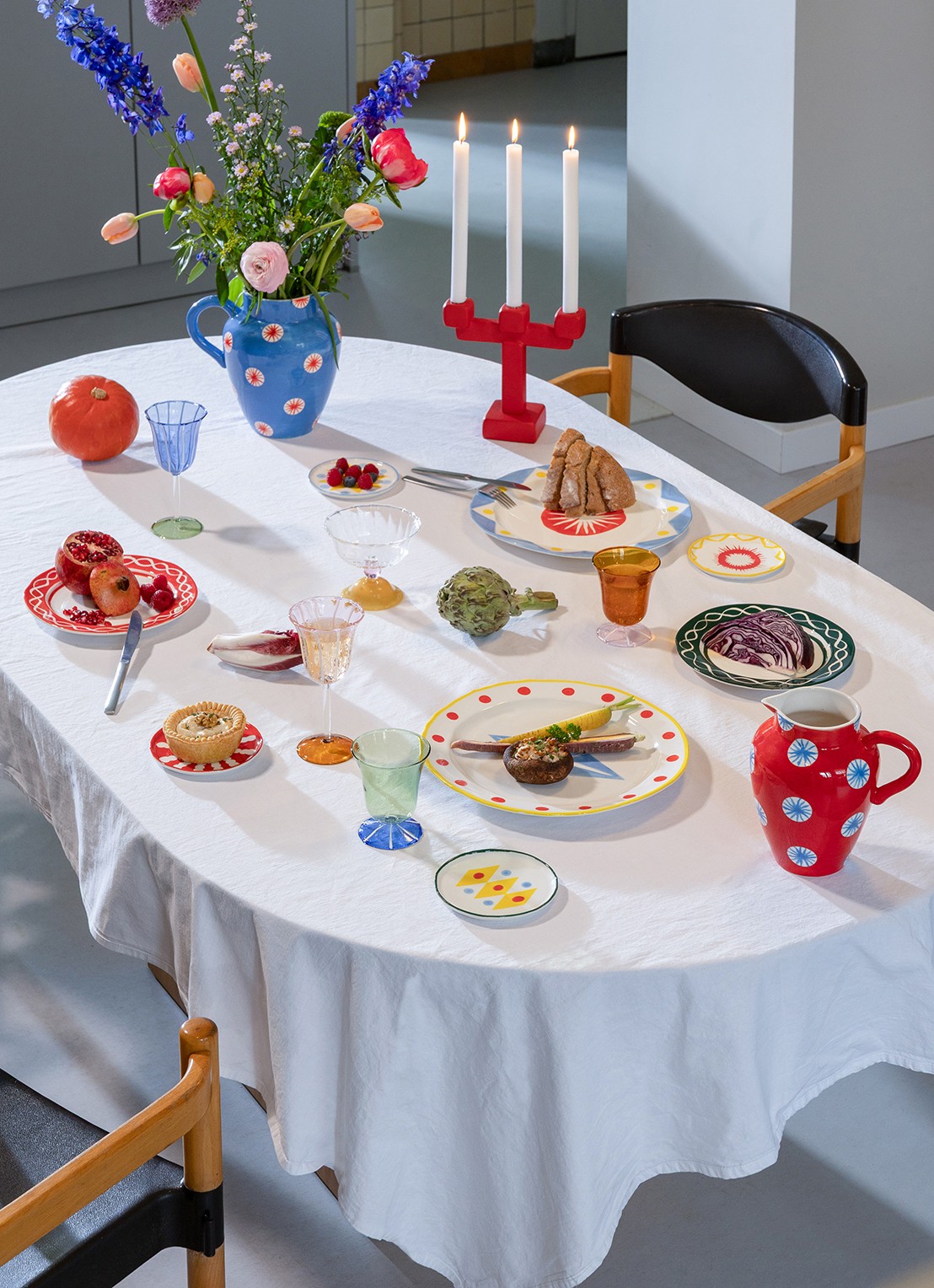 &Klevering Festivo borden set van 4  - detail 8 multicolor