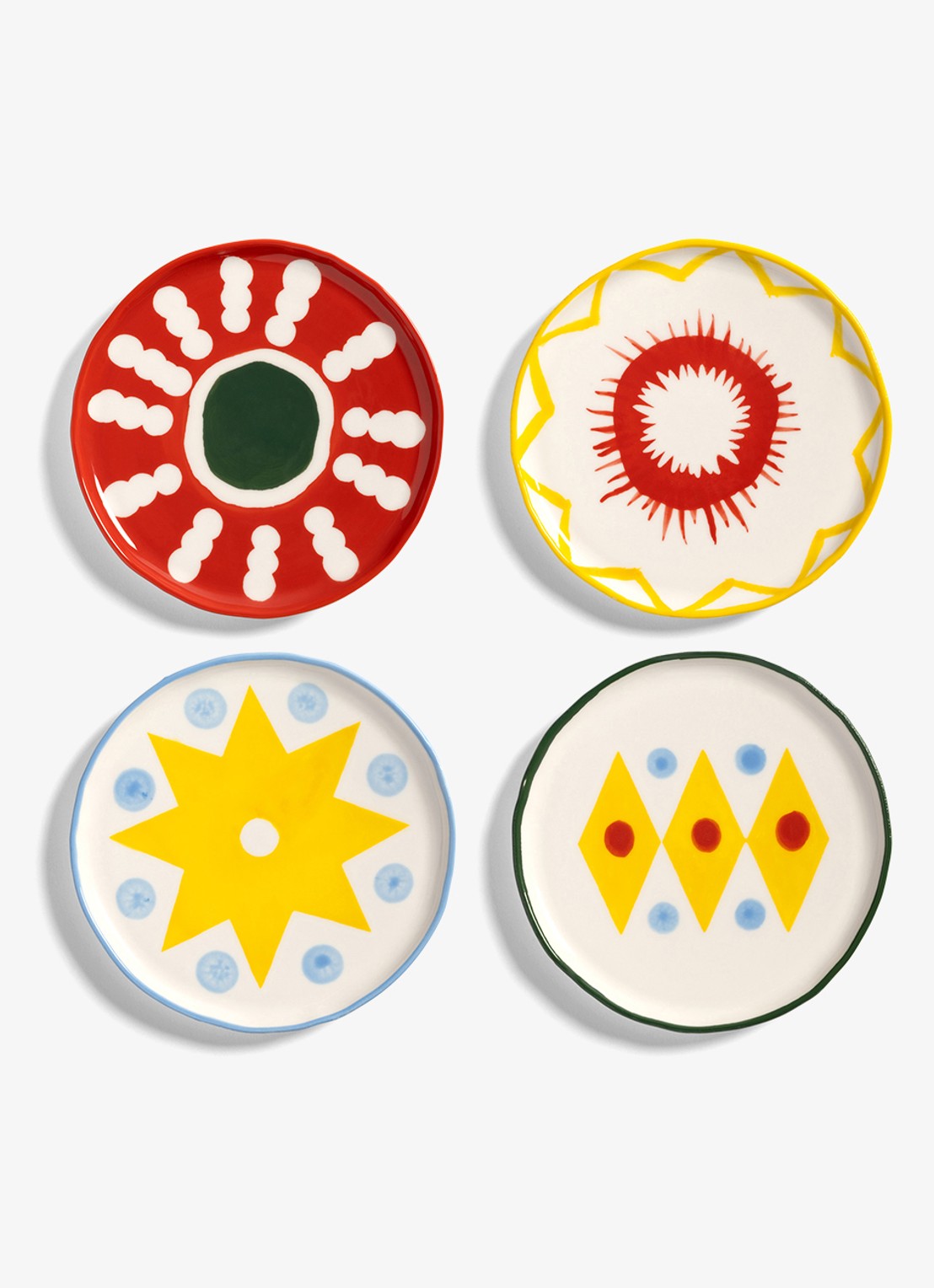 &Klevering Festivo borden set van 4  - voorkant 2 multicolor