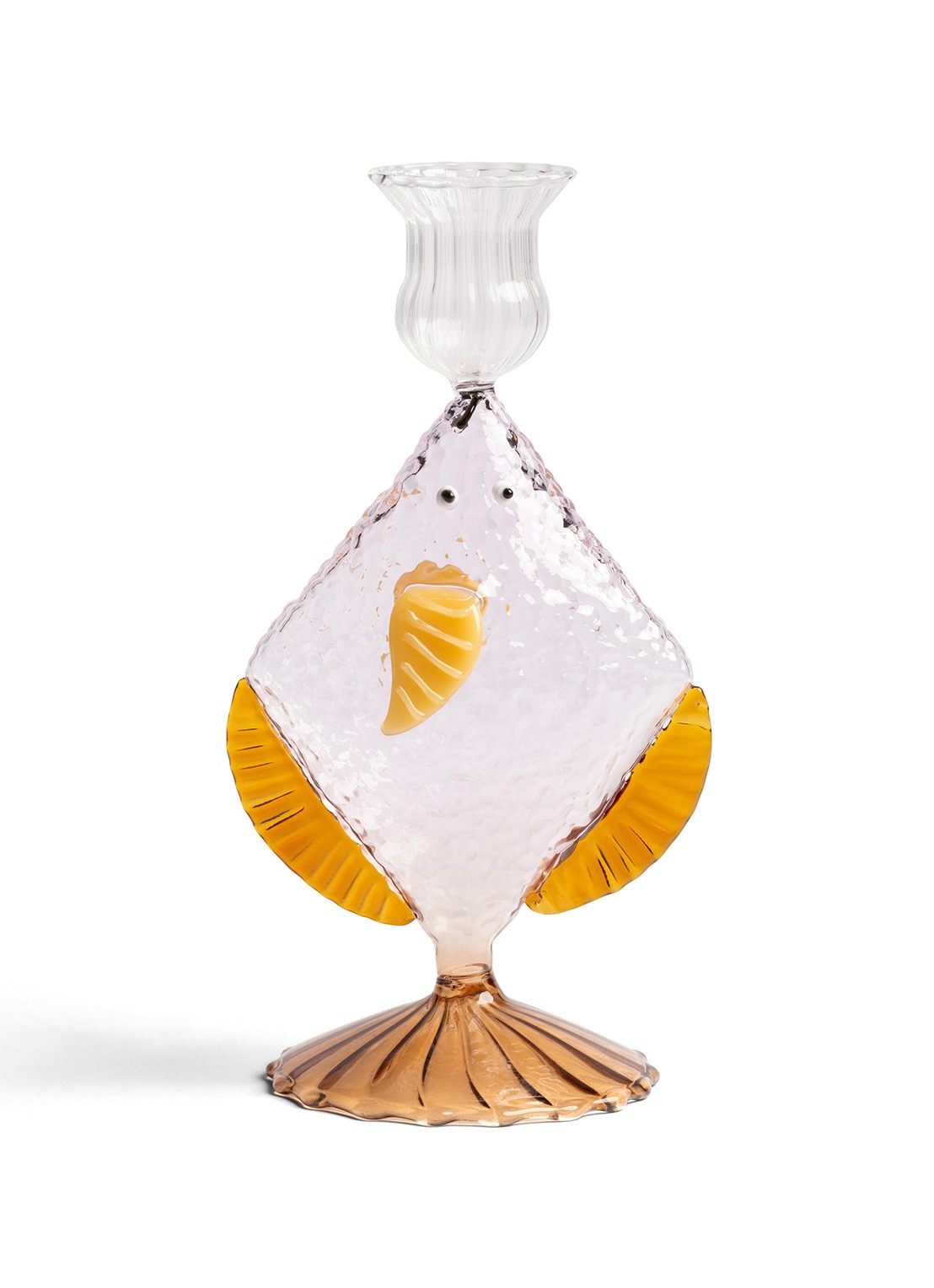 &Klevering Fish kandelaar 18 cm - voorkant 2 orange