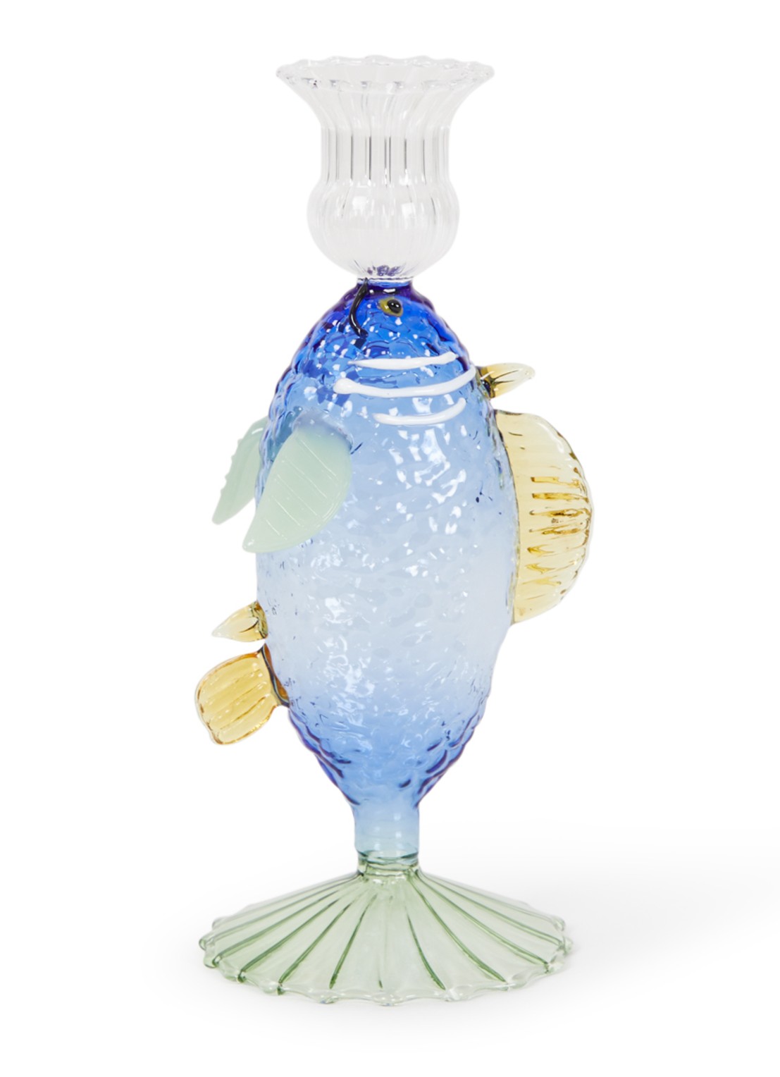 &Klevering Fish kandelaar 19 cm - voorkant blauw