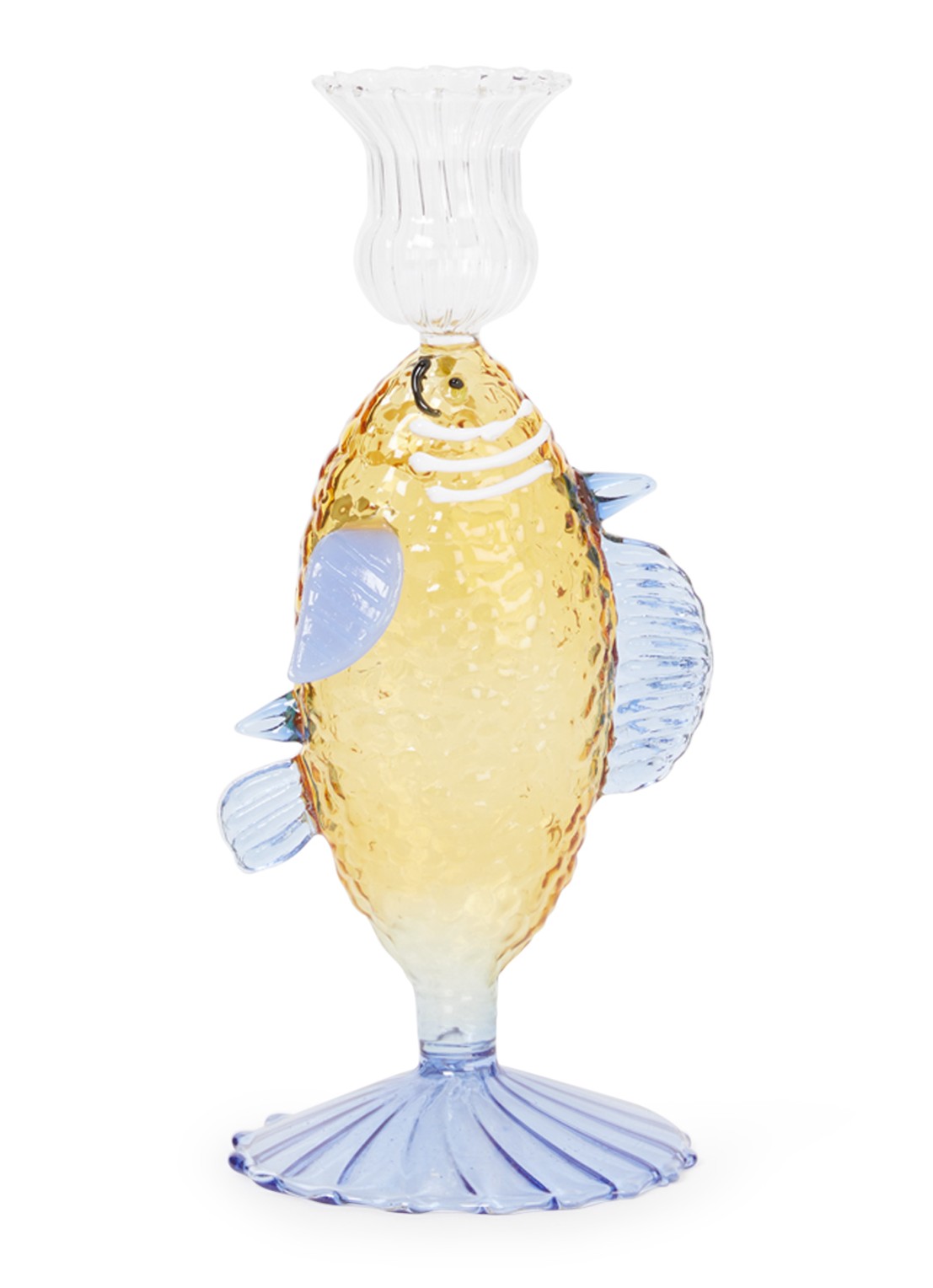 &Klevering Fish kandelaar 19 cm - voorkant geel
