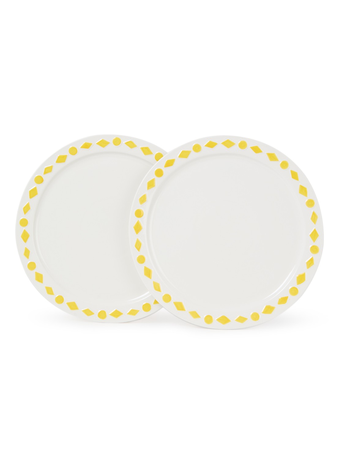 &Klevering Folk dinerbord 27,5 cm set van 2 - voorkant gebroken wit