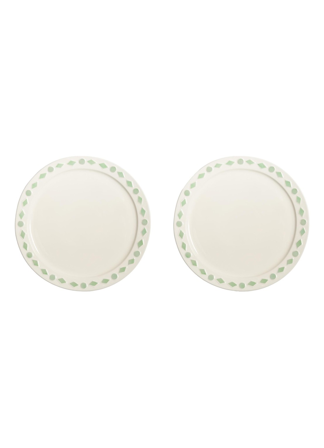 &klevering Folk schaal 27,5 cm set van 2  - voorkant gebroken wit