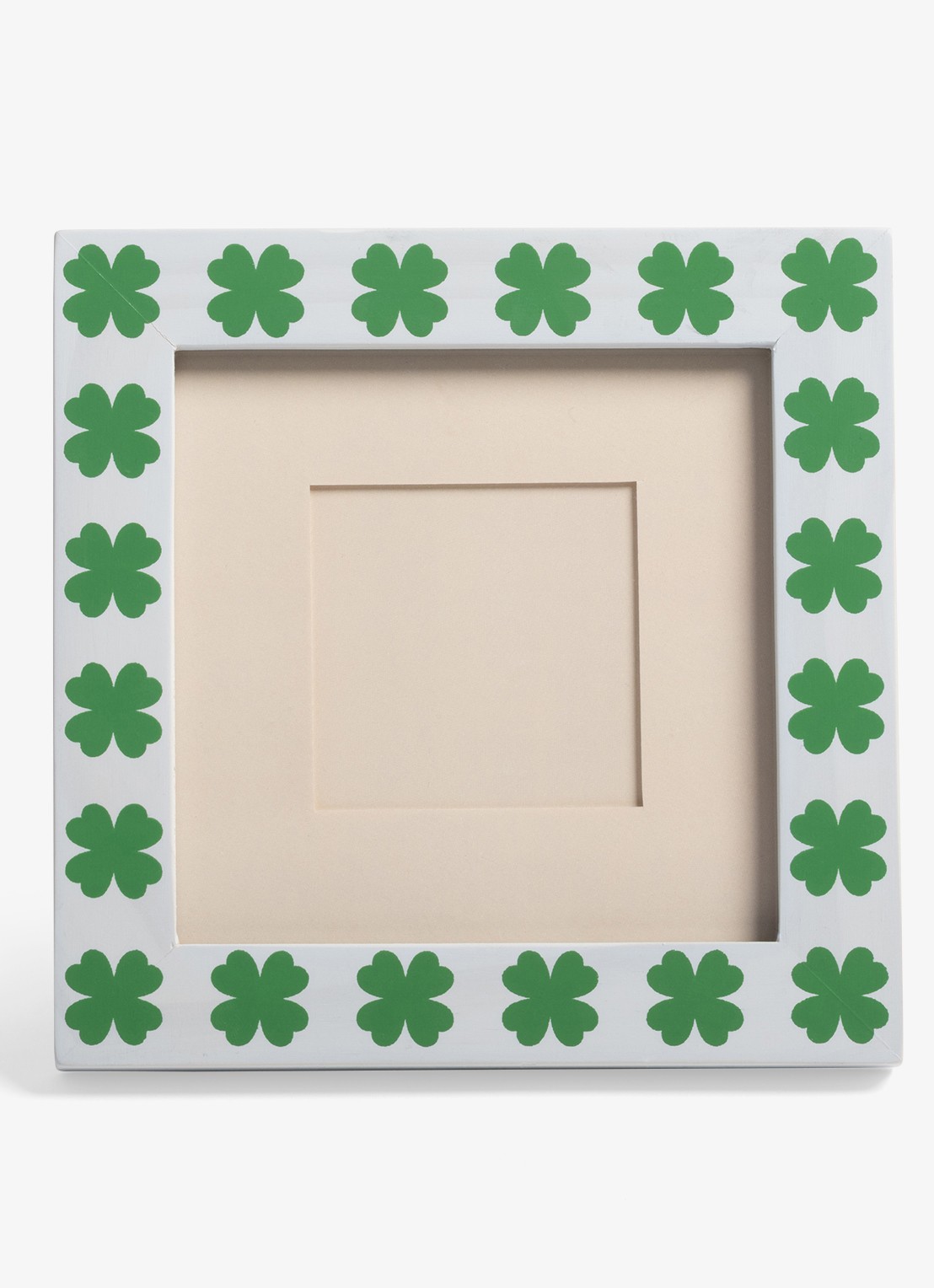 &Klevering Fotolijst met klavertjes 14 x 14 cm - voorkant groen