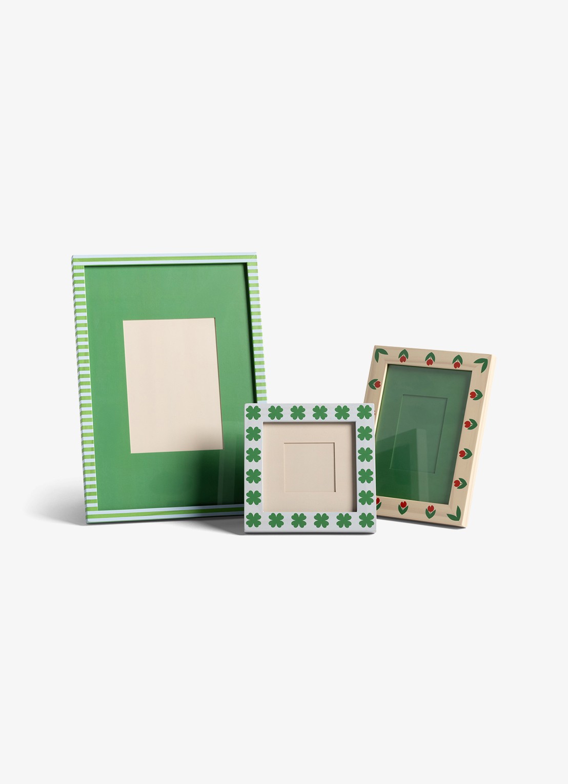 &Klevering Fotolijst met klavertjes 14 x 14 cm - voorkant 2 groen