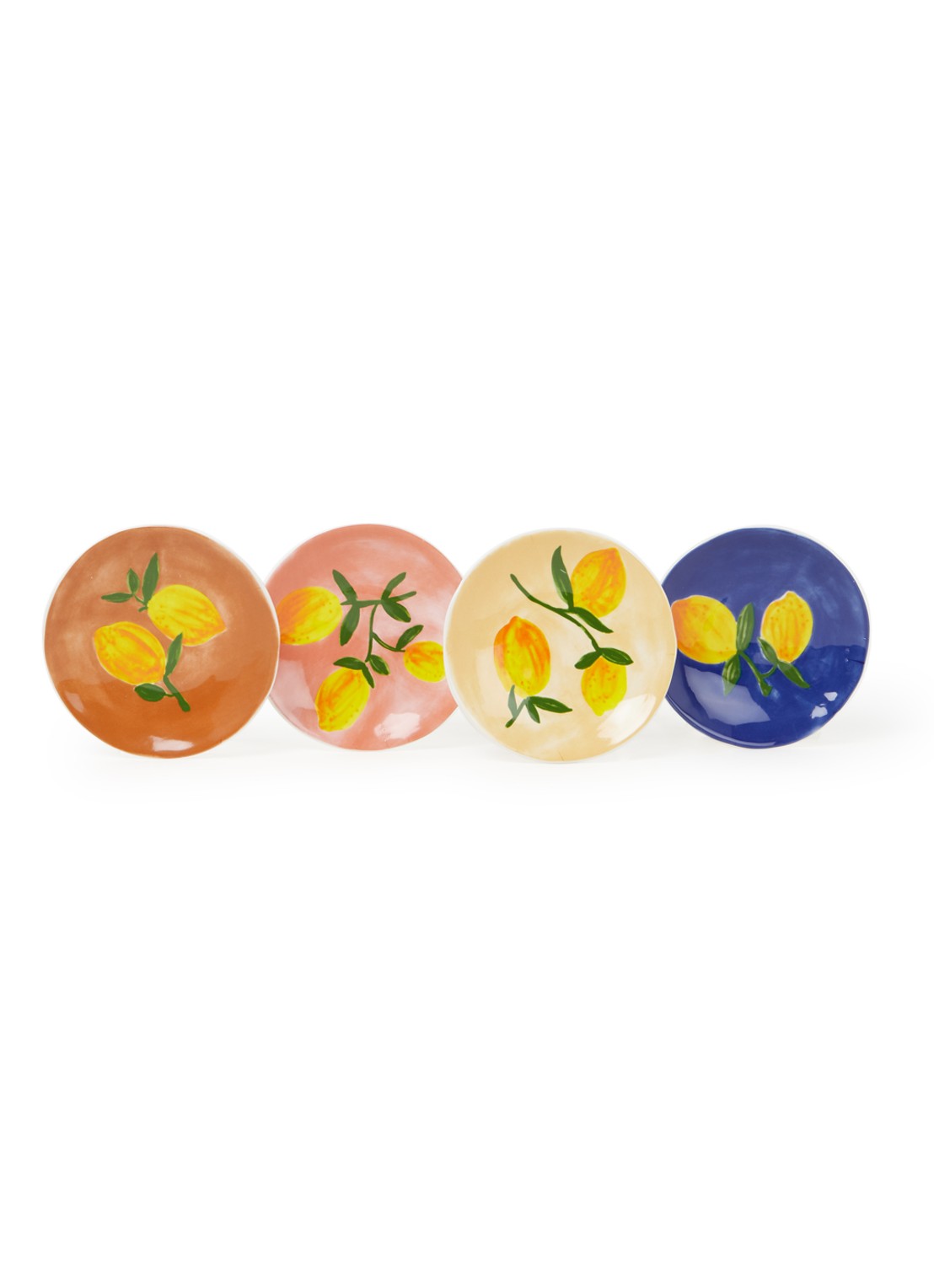 &Klevering Lemon ontbijbord 16 cm set van 4  - voorkant geel