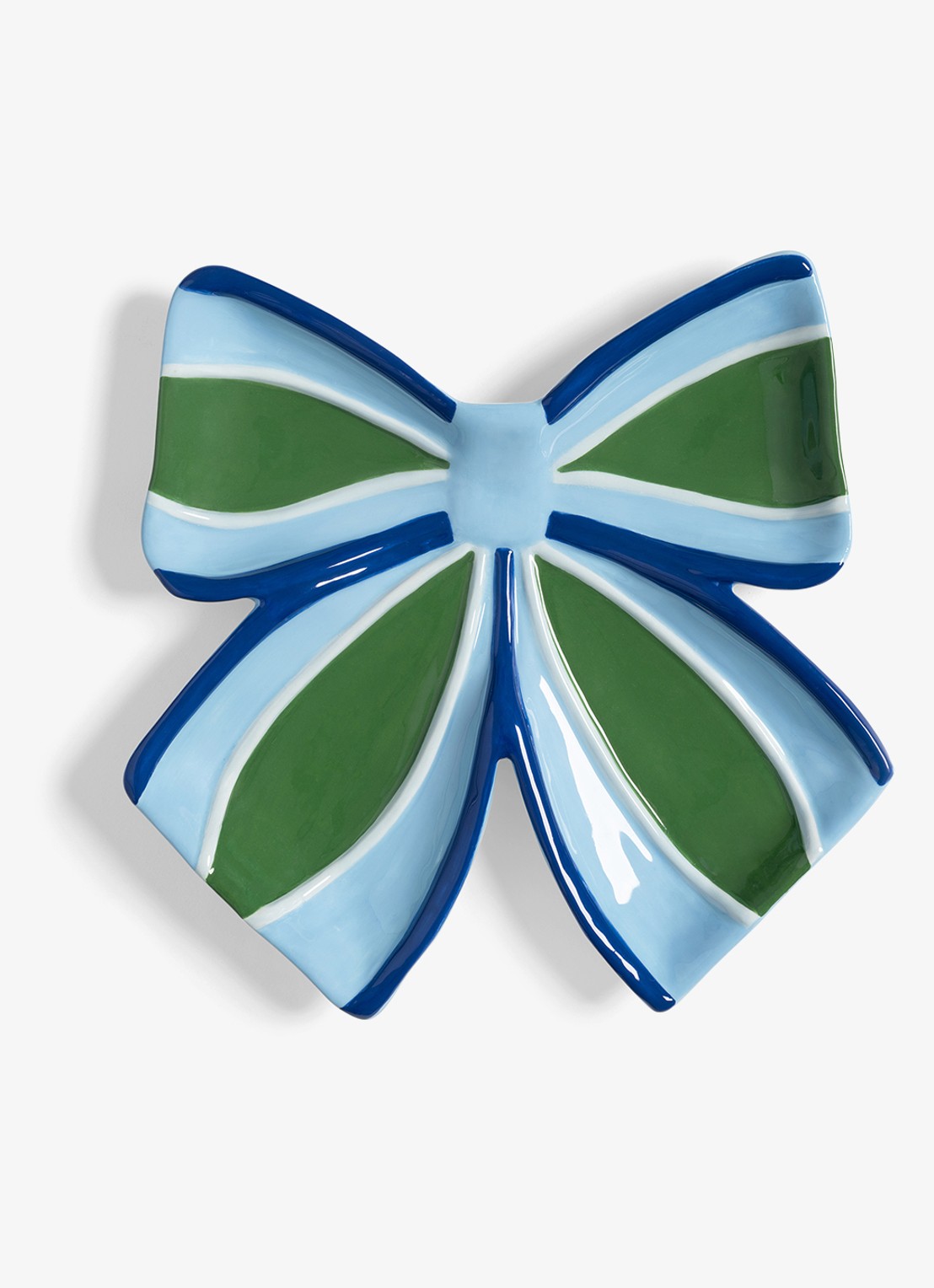&Klevering Lint bord van keramiek 22 cm - voorkant 2 blauw