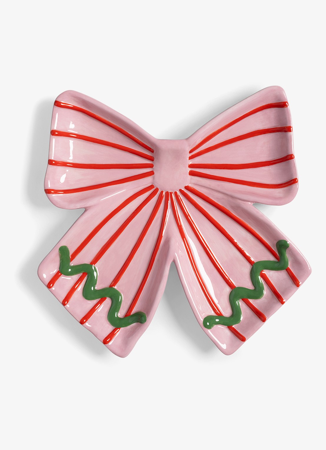 &Klevering Lint bord van keramiek 22 cm - voorkant multicolor